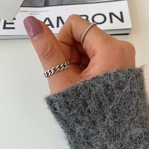 925실버 유화 굵은 체인 반지 빈티지 볼드한 데일리 은반지 5mm 엄지 검지 중지 약지