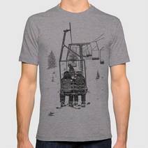 겨울 스노우 스포츠 스노우 리프트 스키 체어 콜로라도 마운틴 흑백 바이브 사진 티셔츠 빈티지, 01 Gray_04 XL