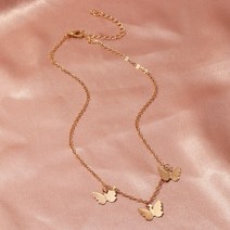 서울체크인목걸이 샹달목걸이 이효리목걸이 나비목걸이 나비펜던트 bohemian cute 초커 목걸이 여성용 gold silver color clavicle chain 패션 여성