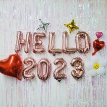 렛츠파티 GOODBYE 2022 HELLO 2023 은박 헬륨 숫자 이니셜 파티 풍선, 럭셔리톤 20P 세트풍선