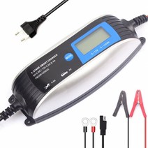 FOXSUR 12V 0.8A & 4A - 6V 7 단계 오토바이 차량용 스마트 배터리 충전기 장난감 및 자동차 AGM GEL WET, 02 EU