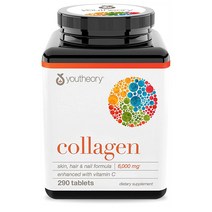 Youtheory 유씨어리 콜라겐 6000mg 비타민C collagen 190정