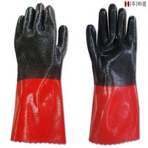 PVC 장갑 공업용 방수 작업용 산업용 내화학 기름 작업 고무 농업용 장갑 1켤레, 2. PVC 흑깔깔이장갑