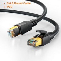 네트워크 모니터링 테스트기 CableCreation-Cat 8 RJ45 이더넷 케이블 40Gbps 2000MHz sfp 고속 네트워크 인터넷 Lan 패치 코드 노트북 PS5 라우, 02 CAT8 Round Cable, 07 8m