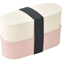 써모스 도시락 상자 2단 신선한 런치 박스 600ml 라이트 핑크 DJT-600W LP
