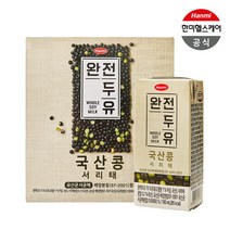 한미두유 완전두유 국산콩 검은콩 서리태, 190ml, 16개