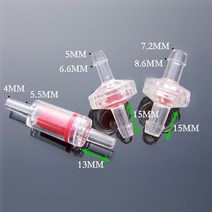 플라스틱 편도 인라인 체크 밸브 3 / 4 5 7/10mm 가스 공기 액체 물 유체 동일한 직경의 수족관 펌프 1, 01 3mm Transparent