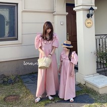 [마이단골] 비비아나프릴 점프수트 엄마와딸 여아 맘 커플룩 여름 피크닉 바캉스룩 휴가룩 나들이룩 코디