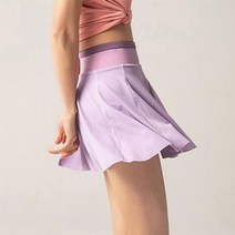 테니스연습기 테니스볼머신 테니스용품 여성 스포츠 테니스 스커트 골프 피트니스 반바지 하이 웨이스트 운동 달리, Purple Pink+M