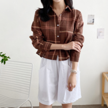 [수키] 체크 린넨 남방 1082934