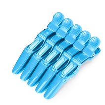 크리닉패드 남자 옆머리 누르기 다운펌 호일워크 다운핏 샴푸대 목받침 5 개몫 플라스틱 헤어 클립 미용 클램프 발톱 섹션 악어 미끄럼 방지 이발사 살롱 스타일링 헤어 액세서리, 푸른