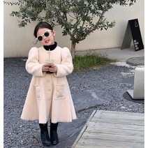 바로배송 여아무스탕 밀라노플레어코트 겨울외출복 하객룩 결혼식코디 고급스러운 딸롱코트 자매