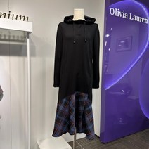 올리비아로렌 체크 배색 후드원피스 VVCOAYS2151 NC중앙로역점