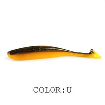 Supercontinental-소프트 루어 50mm 100mm 낚시 미끼 Leurre Shad 더블 컬러 실리콘 T 테일 워블러, 21 U_03 100mm 7pcs