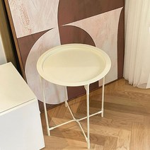 접이식 커피 테이블 티테이블 거실 리셉 원형테이블 밥상, B. 화이트