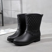4컬러 퀄팅 패턴 베이직 여성 앵클 레인부츠 레인17여성장화 레인부츠 장마 비 우비, 250mm, 퍼플