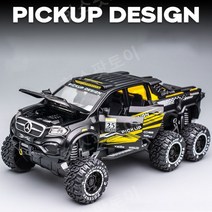 메르세데스 벤츠 X 클래스 다이캐스트 6X6 픽업 트럭, 1:28, 08. X CLASS 빅 휠 에디션 블랙