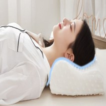 메모리폼 숙면 기능성 편한 역C자목베개 거북목 목주름 목디스크 경추목 목디스크에좋은 베개, [케이스-포함] 화이트