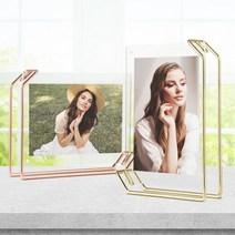 리브리움 탁상액자 중 투명아크릴 틀 프레임 웨딩제작, 호기심 골드 중