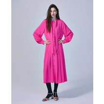 MARDI MERCREDI MAXI DRESS TIE NECK_PINK NAVY