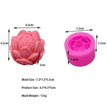 검은 토끼 띠 향초 임계년 송년회 선물아로마 테라피 양초 실리콘 금형 3D 연꽃 모양 비누 DIY 모란 수제, Lotus