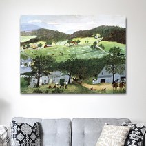 나봄갤러리 그랜마 모지스 우리는 쉬고있다 풍경화 일러스트 명화, 5.캔버스 액자