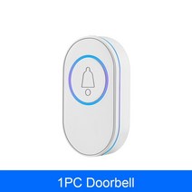 무선 초인종 도어벨 무선벨 hollarm ip65 방수 led 라이트 야외 도어 벨 키트 150m 원격 스마트 홈 보안 알람 환영, 1 버튼, 미국 플러그