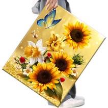FASEN 액자 보석십자수 캔버스형 DIY 키트 40 x 50 cm, 1세트, FAN35.재물해바라기 1