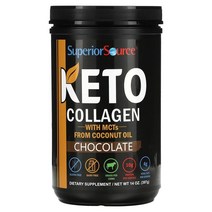 Superior Source (슈피리어 소스) Superior Source 케토 콜라겐 분말 MCT 함유 초콜릿 맛 397g(14oz), 4개