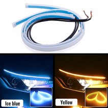 DRL LED 스트립 방향 지시등 노란색 밝은 유연한 주간 주행등 자동차 헤드라이트 12 V 2 개, 03 Ice blue to Yellow_01 30cm