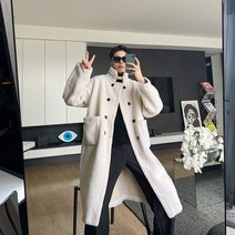 힙한 남자 루즈핏 그린 연예인 ST 양털 코트 가을 겨울 20대 데일리 꾸안꾸 클럽 코디