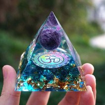 에너지 발생기 Orgone 피라미드 정 페리도트 힐링 천연 크리스탈 레이키 차크라 오르고 스톤, H