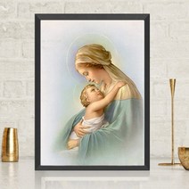 푸아이 3D 보석십자수 성모마리아 40x52 DIY 집들이 선물 인테리어 소품(사이즈 5종)+행운십자수(30x30)PW308, 40x52cm