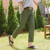 제타21 남성용 린넨 면 스판 9부 바지 [1440]