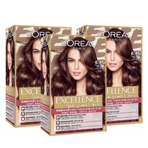 로레알파리 NEW 엑셀랑스 파리지앵 시크 염모제, 3개, 6.41