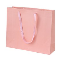 종이가방 코팅 연핑크 무지 고급 종이 쇼핑백 (50장), (정3호_32x28+10)_(50장)
