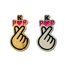 KPOP 손하트 뱃지 실버