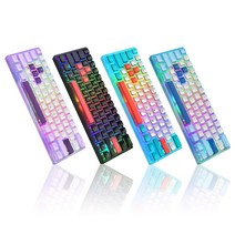 숫자왼쪽키보드 왼손잡이 마우스 키보드 숫자패드 Womier WK61 RGB 백라이트 게이머 키보드 레드 스위치 PBT 푸딩 키캡 기계식 키보드 스왑 가능 핫 60 PC, [3] 레드 스위치, [3] WK61 White blue blue