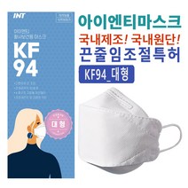 INT KF94마스크 끈조절 국내원단 국내생산 개별포장 국산마스크, 1개, 100매