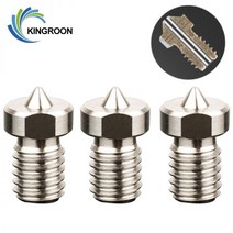 분무기 고익 고압 KINGROON-E3D V5 V6 노즐 M6 스레드 0.2mm 0.4mm 티타늄 합금 노즐 1.75mm 필라멘트용 3D 프린터 압출기 핫 엔드, 0.5mm 1.75mm