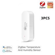 스마트온습도계 온도기록계 Tuya 스마트 지그비 wifi 온도 및 습도 센서 실내 습도계 온도계 원격 제어 alexa google 홈으로 작동, 지그비 3pcs