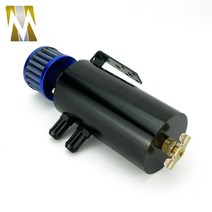 250ml 리저버 탱크 알루미늄 오일 캐치 캔 블루 브리더 필터 배플 0.25l 합금 실버 연료 탱크 12mm 15mm, 협력사, 검은 색