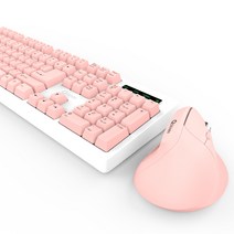 QSENN MK310 버티컬 무선 키보드 마우스 세트, 핑크