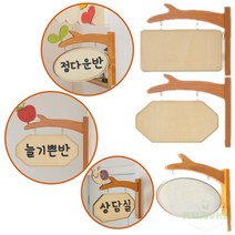 milovhi 인테리어 문패 유치원 어린이집 학원 교실 문패 나무 간판 아이방문패, 원형, 핑크꽃