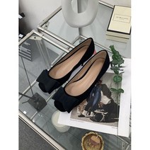 코지 여자 애니멀 호피 레오파드 리본장식 플랫슈즈