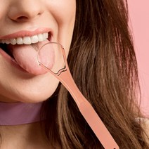 둥근 로즈골드 스테인리스 혀클리너 혀칫솔 설태제거 혓바닥 청소 백태제거 양면 6개입, 1개