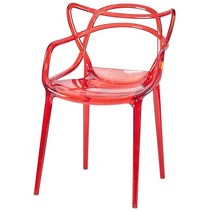 투명체어 카르텔의자 고스트 플라스틱 카페, 투명 레드