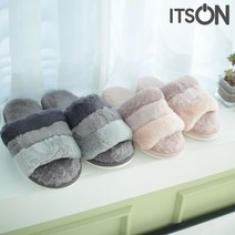 잇츠온 털 슬리퍼 포근한 사무실 거실 실내화, 그레이