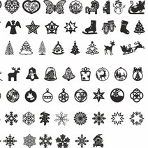 스마스 벡터 파일 나무 장난감 눈송이 번들 레이저 절단 디자인 트리 커팅, 한개옵션0