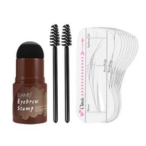 QDY 눈썹 스탬프 쉐이핑 키트 메이크업 한 단계 오래 지속되는 구축 가능한 10Pcs 눈썹 카드 2Pcs 눈썹 브러쉬, 1.18 × 1.18 × 3.39inch., 자연스러운, 짙은 회색